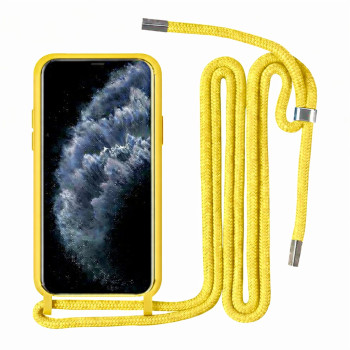 Θήκη με κορδόνι για Apple iPhone X - κίτρινη