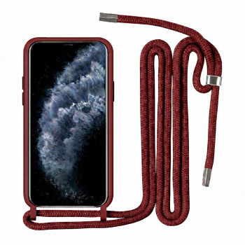 Θήκη με κορδόνι για Apple iPhone X - μπορντό