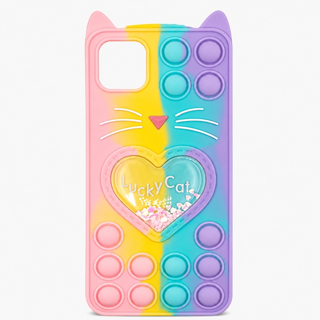 Colorful Bubble Silicone Case για Samsung Galaxy A22 5G - ροζ και κίτρινη και μωβ και πράσινη