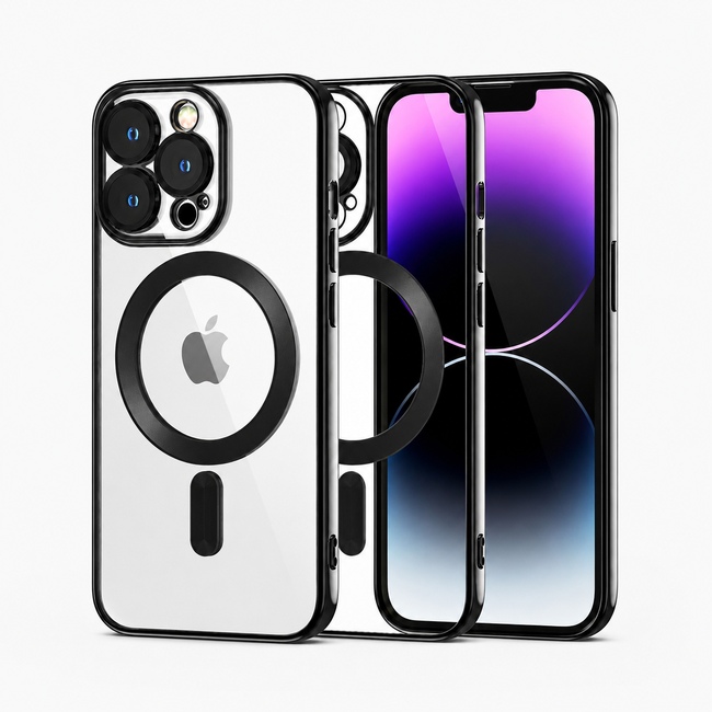 Θήκη MagSafe με προστασία κάμερας για Apple iPhone 12 Pro Max - μαύρη