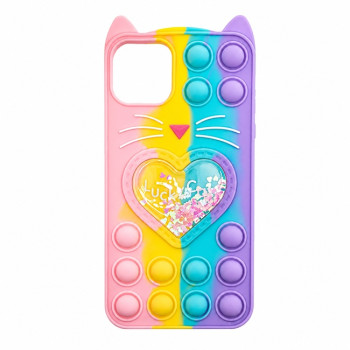 Θήκη Σιλικόνης με Πολύχρωμες Φυσαλίδες για iPhone 11 Pro - Ροζ/Κίτρινο/Μωβ/Πράσινο