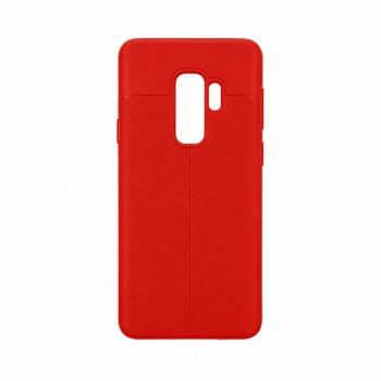 Θήκη με Υφή Litchi για Samsung Galaxy S9+ - Κόκκινο