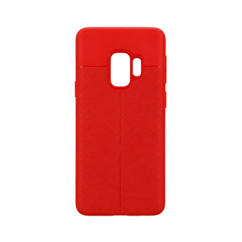 Θήκη με Υφή Litchi για Samsung Galaxy S9 - Κόκκινο