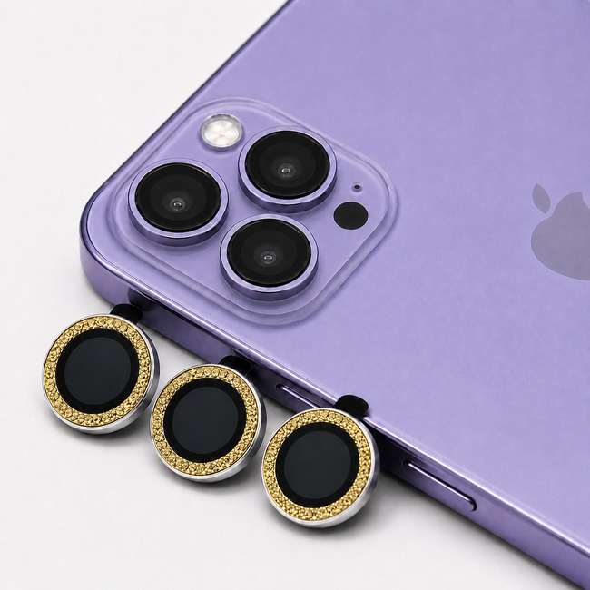 Glitter One by One Camera Lens Protector για Apple iPhone 13 Pro Max - χρυσή