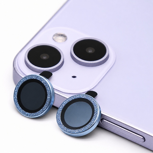 Glitter One by One Camera Lens Protector για Apple iPhone 14 - μπλε