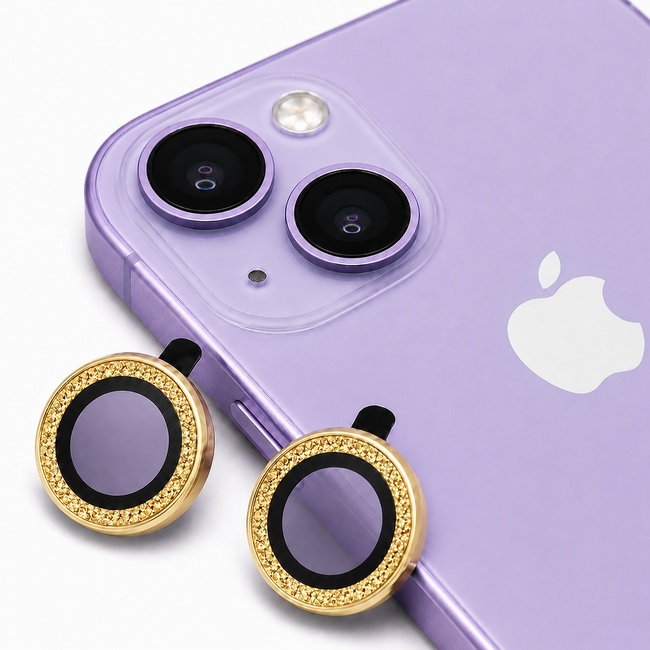 Glitter One by One Camera Lens Protector για Apple iPhone 14 - χρυσή