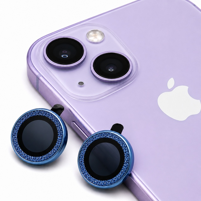 Glitter One by One Camera Lens Protector για Apple iPhone 14 Plus - μπλε