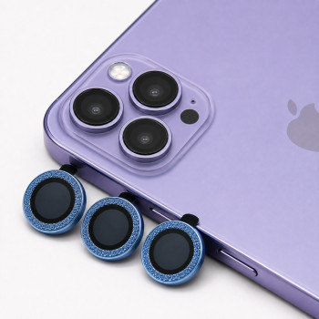 Glitter One by One Camera Lens Protector για Apple iPhone 14 Pro Max - μπλε