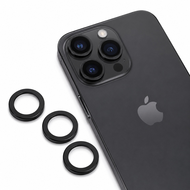 Προστατευτικό τζαμάκι κάμερας One by One για Apple iPhone 15 Pro - μαύρη