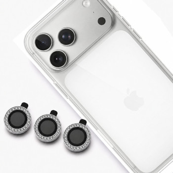 Glitter One by One Camera Lens Protector για Apple iPhone 17 Pro - ασημί