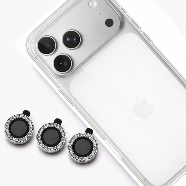 Glitter One by One Camera Lens Protector για Apple iPhone 17 Pro Max - ασημί