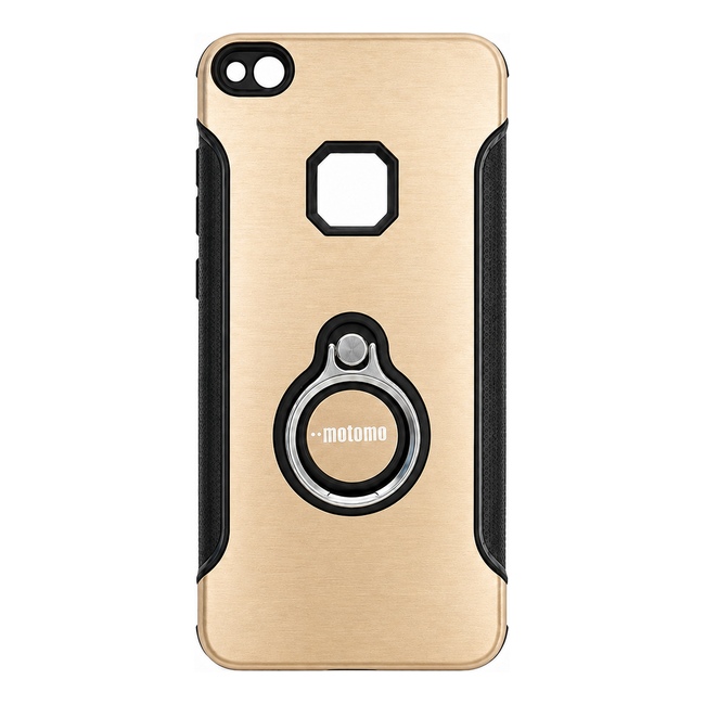Metal Motomo Case with Ring για Huawei P8 Lite - χρυσή