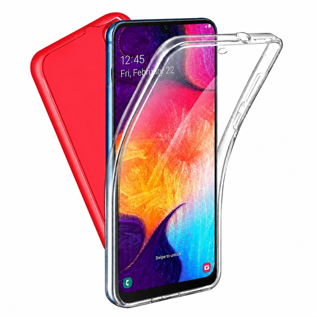 360 Full Cover Case with Glass για Apple iPhone 6 Plus - κόκκινη