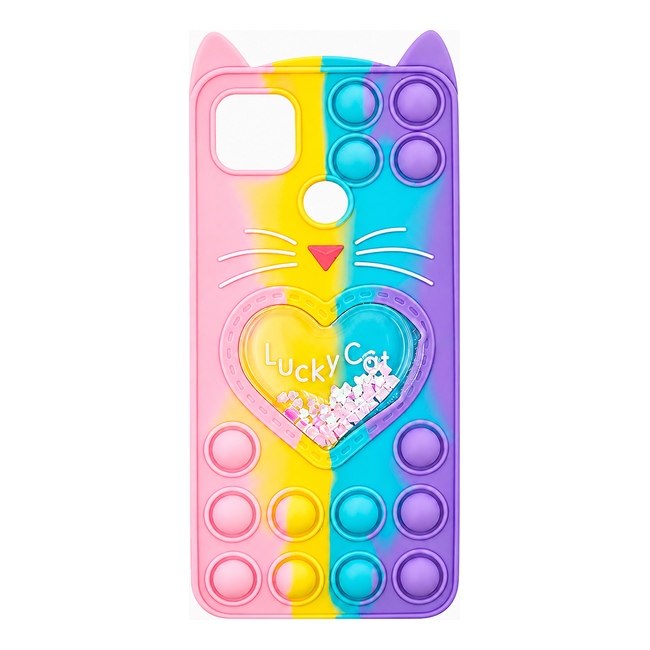 Colorful Bubble Silicone Case για Xiaomi Redmi 9C - ροζ και κίτρινη και μωβ και πράσινη