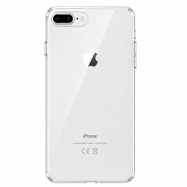 Διάφανη θήκη σιλικόνης για Apple iPhone 8+ - διάφανη