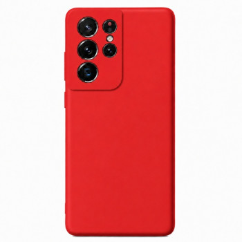 Soft Silicone Case for Samsung Galaxy S21 Ultra - Red