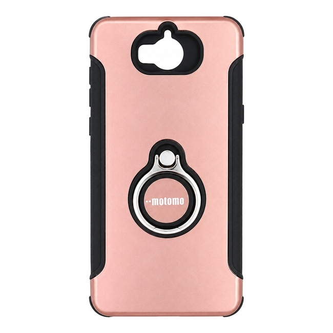 Metal Motomo Case with Ring για Huawei Y5 2017 - ροζ χρυσή