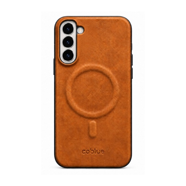 Μαγνητική Δερμάτινη Θήκη Coblue Plain Leather για Samsung Galaxy S22 - Ανοιχτό Καφέ