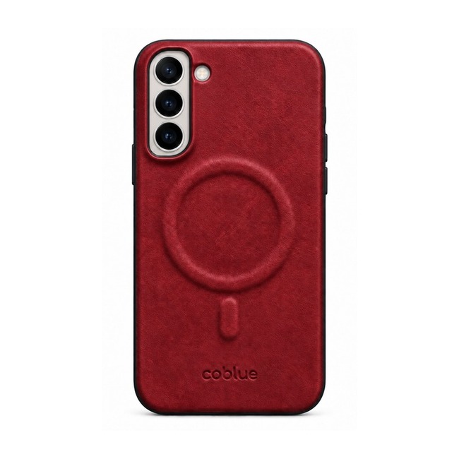 Μαγνητική Δερμάτινη Θήκη Coblue Plain Leather για Samsung Galaxy S22 - Μπορντό