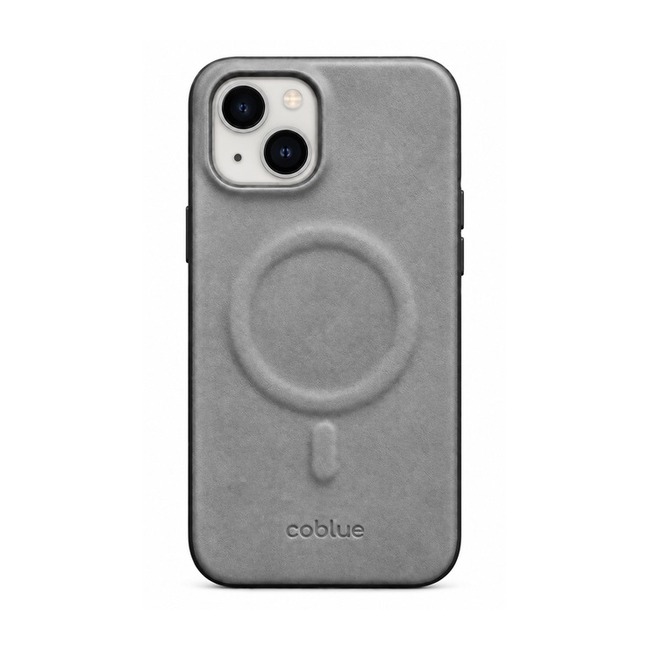 Μαγνητική Δερμάτινη Θήκη Coblue Plain Leather για Apple iPhone 14 - Γκρι