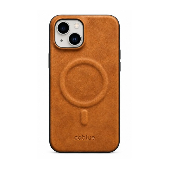 Μαγνητική Δερμάτινη Θήκη Coblue Plain Leather για Apple iPhone 15 - Ανοιχτό Καφέ