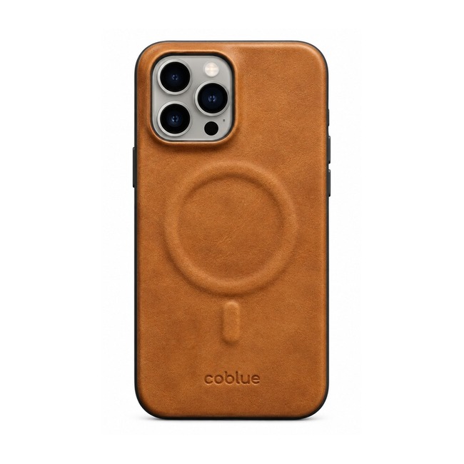 Μαγνητική Δερμάτινη Θήκη Coblue Plain Leather για Apple iPhone 15 Pro Max - Ανοιχτό Καφέ