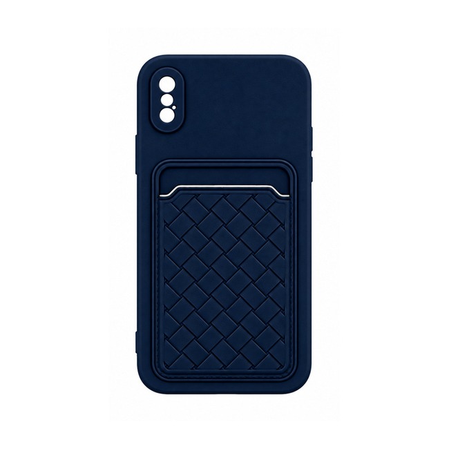 Θήκη Σιλικόνης με Υποδοχή Κάρτας για Apple iPhone X / Apple iPhone XS - Σκούρο Μπλε