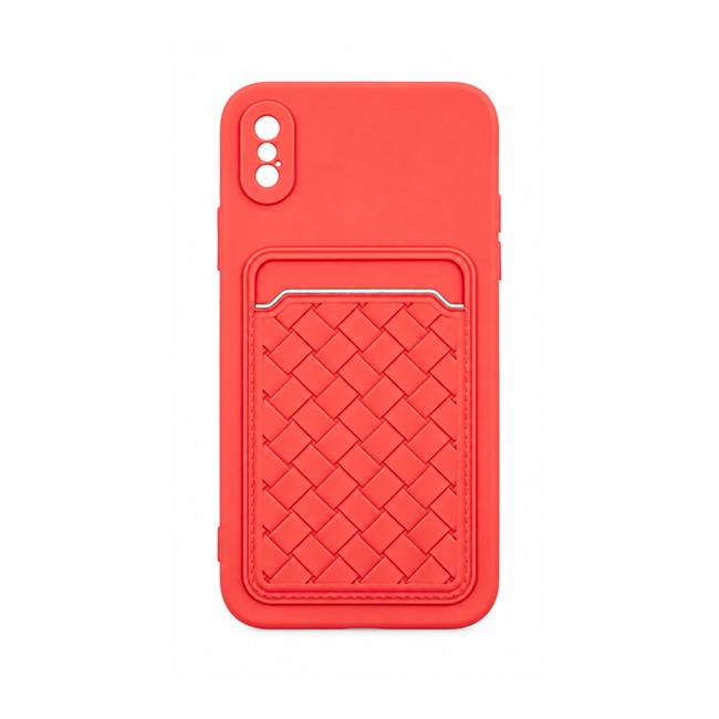 Θήκη Σιλικόνης με Υποδοχή Κάρτας για Apple iPhone X / Apple iPhone XS - Ροζ