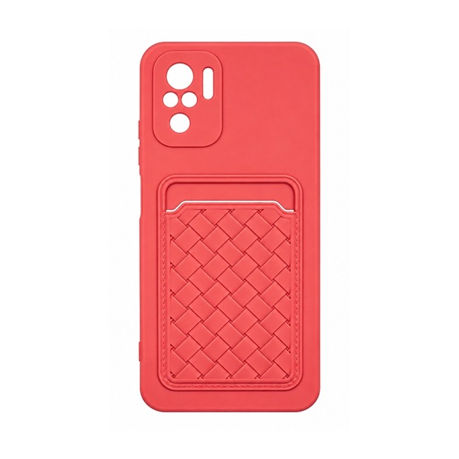 Θήκη Σιλικόνης με Υποδοχή Κάρτας για Xiaomi Redmi Note 10 / Xiaomi Redmi Note 10S - Ροζ