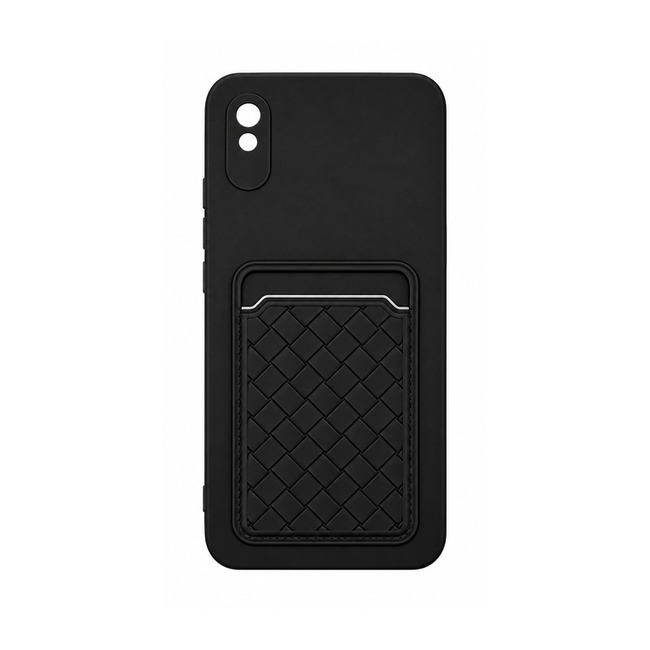Θήκη Σιλικόνης με Υποδοχή Κάρτας για Xiaomi Redmi 9A - Μαύρο