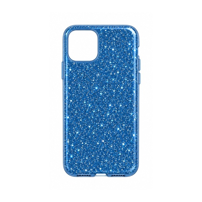 Διάφανη Θήκη Σιλικόνης με Glitter και Χρώμα για Apple iPhone 11 Pro - Μπλε