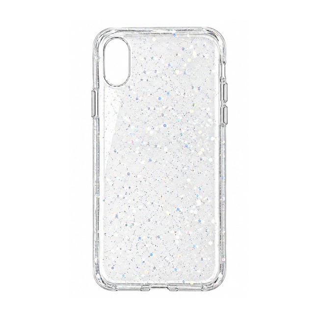 Διάφανη Θήκη Σιλικόνης με Glitter και Χρώμα για Apple iPhone XR - Διάφανο