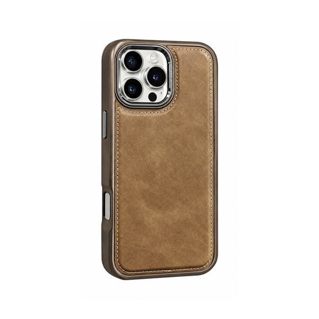 Μαγνητική Δερμάτινη Θήκη Piblue Metal για Apple iPhone 17 Pro Max - Καφέ