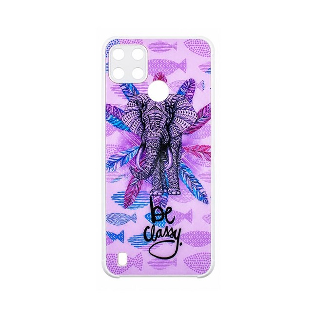 Θήκη Σιλικόνης με Σχέδιο για Realme C21Y - Be Classy Elephant