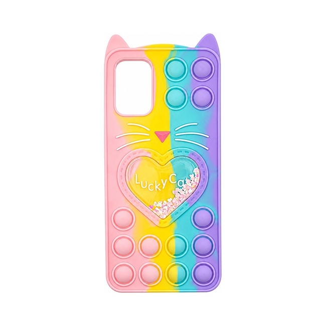 Colorful Bubble Silicone Case για Xiaomi Poco F3 - ροζ και κίτρινη και μωβ και πράσινη