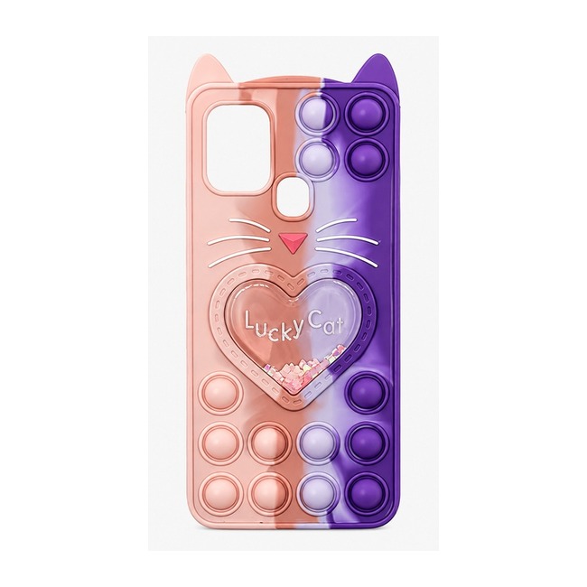 Colorful Bubble Silicone Case για Samsung Galaxy A21s - ροζ και μωβ