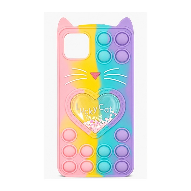 Colorful Bubble Silicone Case για Samsung Galaxy A22 5G - ροζ και κίτρινη και μωβ και πράσινη