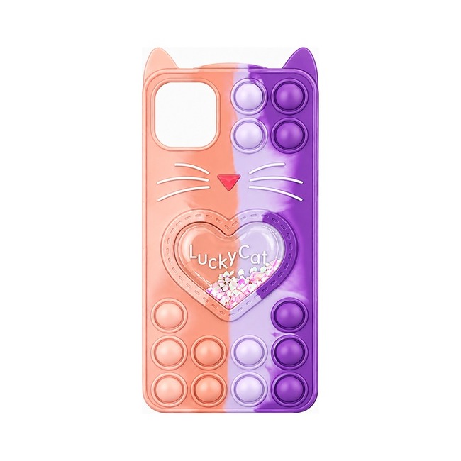 Colorful Bubble Silicone Case για Samsung Galaxy A22 5G - ροζ και μωβ
