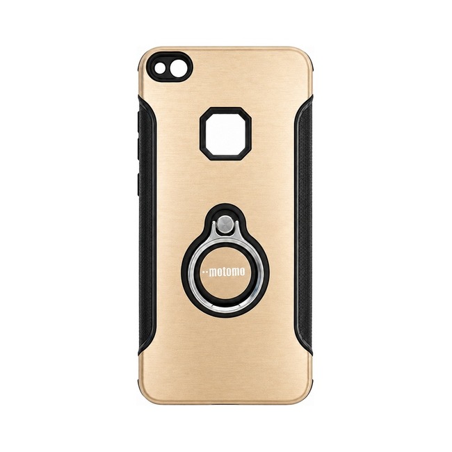 Metal Motomo Case with Ring για Huawei P10 Lite - χρυσή