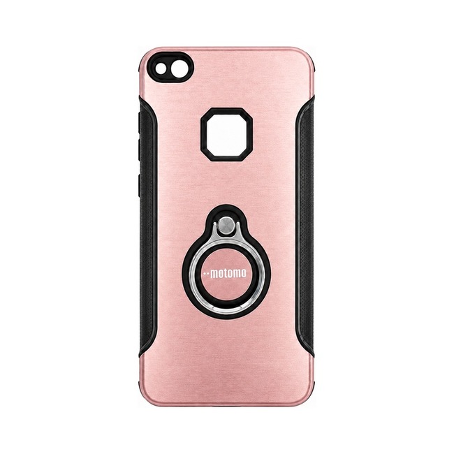 Metal Motomo Case with Ring για Huawei P8 Lite - ροζ χρυσή
