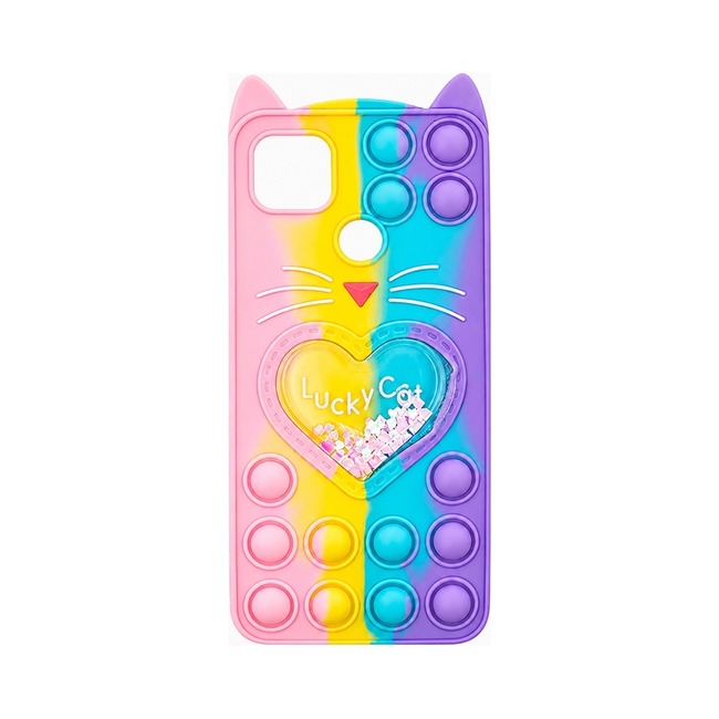 Colorful Bubble Silicone Case για Xiaomi Redmi 9C - ροζ και κίτρινη και μωβ και πράσινη